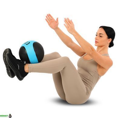 М'яч медичний медбол Medicine Ball LiveUpLP8112-3 3кг чорний-синій