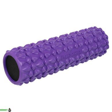 Роллер массажный цилиндр (ролик мфр) заполненный пеной 45см Grid Bubble Roller SP-Sport FI-9391 Голубой