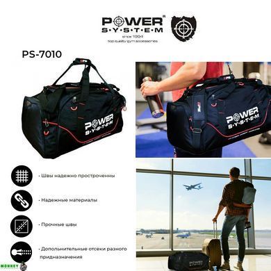 Сумка спортивна Power System PS-7010 Gym Bag Magna Blak/Red