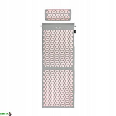 Коврик акупунктурный с валиком 4FIZJO Аппликатор Кузнецова 128 x 48 см 4FJ0288 Grey/Pink