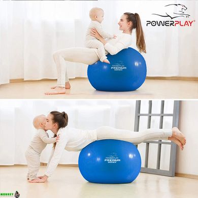 Мяч для фитнеса укреплен PowerPlay 4000 Premium 65см Синий + насос