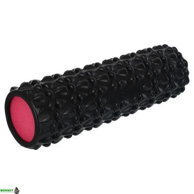 Роллер массажный цилиндр (ролик мфр) заполненный пеной 45см Grid Bubble Roller SP-Sport FI-9391 Голубой