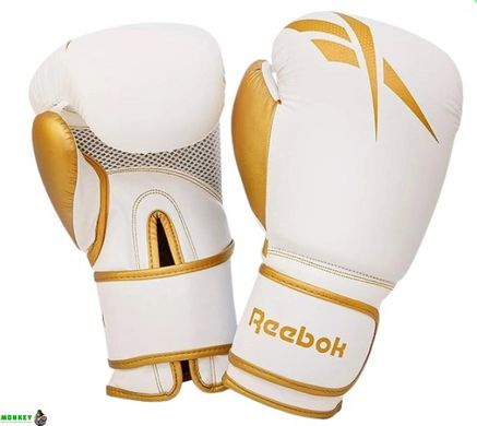 Боксерские перчатки Reebok Boxing Gloves белый, золото Муж 10 унций