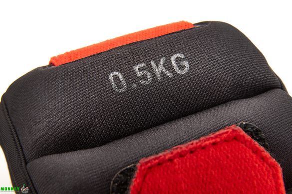 Обважнювачі щиколотки Reebok Flexlock Ankle Weights чорний, червоний Uni 0.5 кг