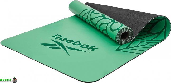 Коврик для йоги Reebok Natural Rubber Yoga Mat зеленый, мандала Уни 183 х 61 х 0,32 см