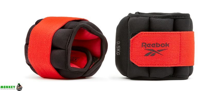 Обважнювачі щиколотки Reebok Flexlock Ankle Weights чорний, червоний Uni 0.5 кг