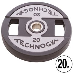 Блины (диски) полиуретановые с хватом и металлической втулкой d-51мм TECHNOGYM TG-1837-20 20кг (черный)