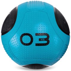Мяч медицинский медбол Zelart Medicine Ball FI-2620-3 3кг (MD1275-3) (резина, d-21,6см, синий-черный)