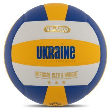 Мяч волейбольный Клееный UKRAINE VB-7800 (PU, №5, 5 сл., клееный)