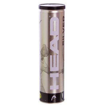 Мяч для большого тенниса HEAD SILVER METAL CAN 571304 4шт салатовый
