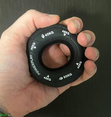 Эспандер кистевой силиконовый PowerPlay PP-4331 Hand Grip Hard 40-45-50 кг. Черный