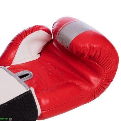 Рукавички боксерські шкіряні YOKKAO YK016 Червоний-сірий 12 унції