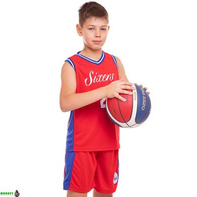 Форма баскетбольная подростковая NB-Sport NBA SIXERS 25 BA-0904 M-2XL красный-синий