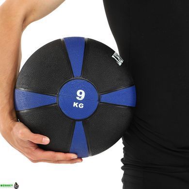 М'яч медичний медбол Zelart Medicine Ball FI-5122-9 9кг сірий-синій