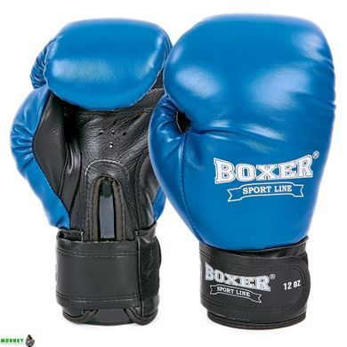 Рукавички шкіряні боксерські BOXER 2023 Червоний-чорний 12 унції