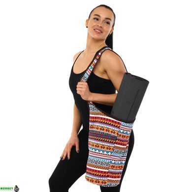 Сумка для фітнесу та йоги через плечо KINDFOLK Yoga bag SP-Sport FI-8364-1 помаранчевий-блакитний