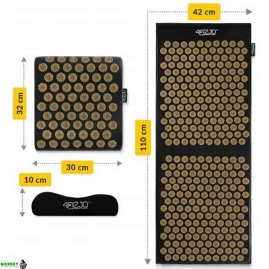 Коврик акупунктурный с подушкой 4FIZJO Ergo Mat XL Аппликатор Кузнецова Black/Gold (P-5907739313843)