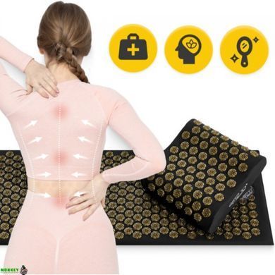 Коврик акупунктурный с подушкой 4FIZJO Ergo Mat XL Аппликатор Кузнецова Black/Gold (P-5907739313843)