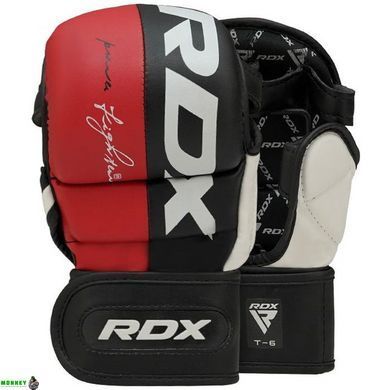 Рукавиці для ММА (Греплінгові рукавички) RDX T6 Plus Rex Red L (капа у комплекті)