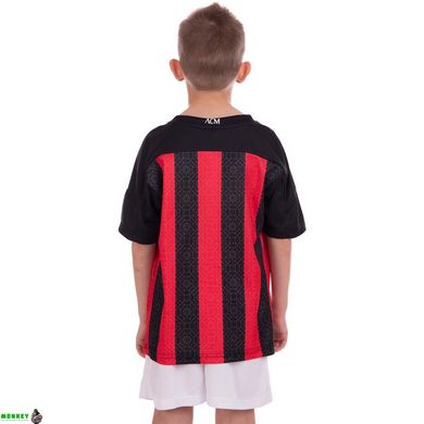 Форма футбольная детская с символикой футбольного клуба AC MILAN домашняя 2021 SP-Planeta CO-2454 8-14 лет черный-красный