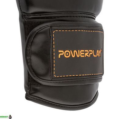 Боксерские перчатки PowerPlay 3016 черно-оранжевый 10 унций
