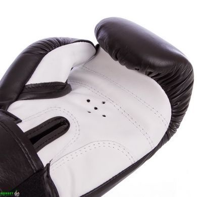 Рукавички шкіряні боксерські BOXER 2023 Червоний-чорний 12 унції