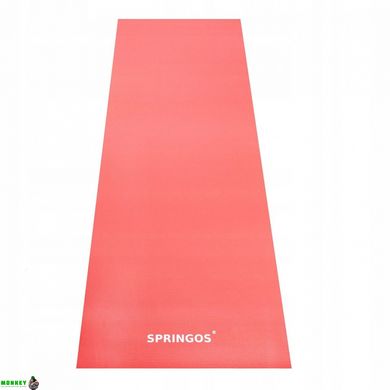 Коврик (мат) для йоги и фитнеса Springos PVC 4 мм YG0036 Red