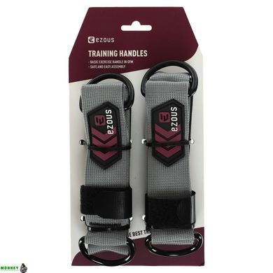 Ручки для еспандера та тренажера MULTIPURPOSE HANDLES EZOUS F-04 2шт сірий
