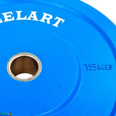 Блины (диски) бамперные для кроссфита Zelart Z-TOP Bumper Plates ТА-5125-15 51мм 15кг синий