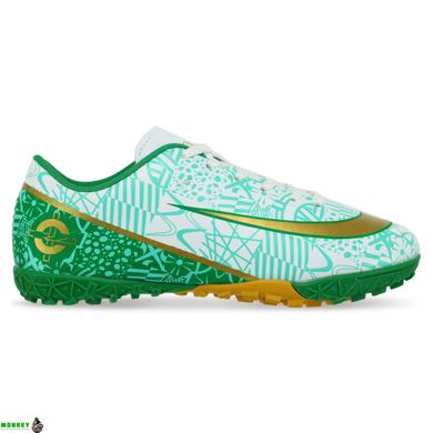 Сороконожки обувь футбольная YOVKSI OB-222-2 размер 35-39 (верх-PU, подошва-резина, белый-зеленый)