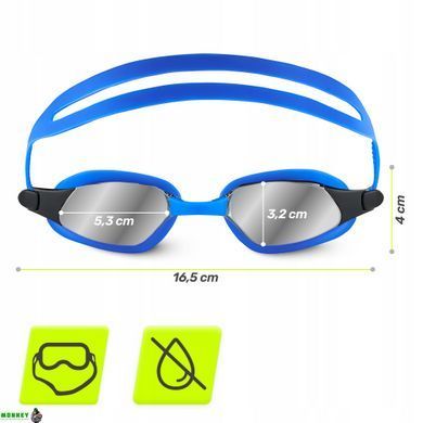 Окуляри для плавання TSUNAMI Anti-Fog 3 в 1 чохол, бервуха та затиск для носа Blue (P-5905973401784)