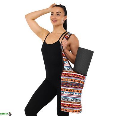 Сумка для фітнесу та йоги через плечо KINDFOLK Yoga bag SP-Sport FI-8364-1 помаранчевий-блакитний