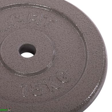 Блины (диски) стальные d-30мм Zelart TA-7789-15 15кг серый