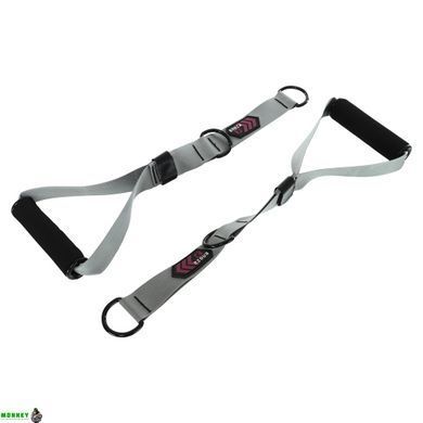 Ручки для еспандера та тренажера MULTIPURPOSE HANDLES EZOUS F-04 2шт сірий