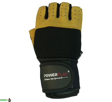Перчатки для фитнеса и тяжелой атлетики PowerPlay 1069 A черно-коричневые XL