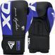 Боксерські рукавиці RDX F4 Boxing Sparring Gloves Hook&Loop BLUE/BLACK 10 унцій (капа у комплекті)