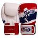 Рукавички боксерські шкіряні FAIRTEX BGV1-THAI 14 унцій THAI PRINT білий-синій-червоний
