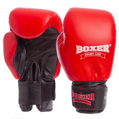 Перчатки боксерские профессиональные с печатью ФБУ BOXER кожаные BO-2001 Profi 10-12 унций цвета в ассортименте