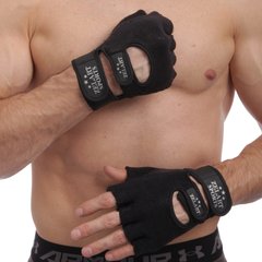 Перчатки для фитнеса и тяжелой атлетики кожаные Zelart ZB-3066 M-L черный