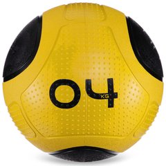 Мяч медицинский медбол Zelart Medicine Ball FI-2620-4 4кг (MD1275-4) (резина, d-21,6см, желтый-черный)