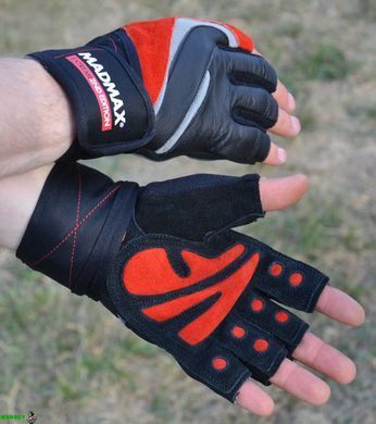 Перчатки для фитнеса MadMax MFG-568 Extreme 2nd edition Black/Red L