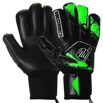 Перчатки вратарские GK-4315 SOCCERMAX (PVC, PL, р-р 8-10, черный-салатовый)
