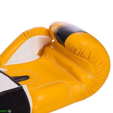 Рукавички шкіряні боксерські YOKKAO YK016 Червоний-сірий 14 унції