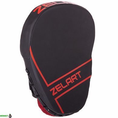 Лапа Вигнута для боксу та єдиноборств Zelart VL-3148 Чорний-червоний 25x18x5см 2шт