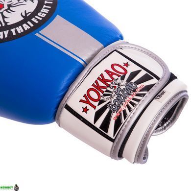 Рукавички шкіряні боксерські YOKKAO YK016 Червоний-сірий 14 унції