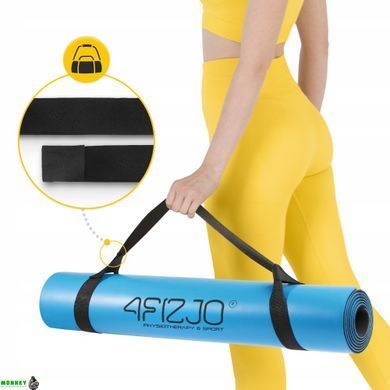 Коврик (мат) спортивный 4FIZJO PU 183 x 68 x 0.4 см для йоги и фитнеса Blue (P-5907739319555)
