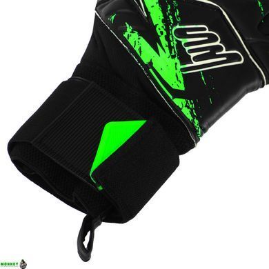 Воротарські рукавиці SOCCERMAX GK-4315 розмір 8-10 чорний-салатовий
