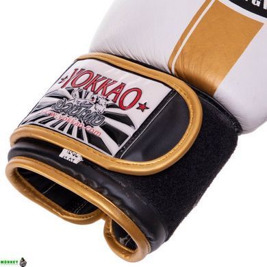 Рукавички шкіряні боксерські YOKKAO YK016 Червоний-сірий 14 унції