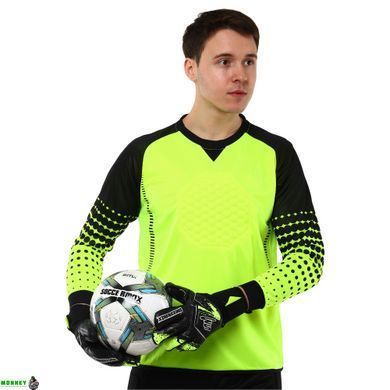Воротарські рукавиці SOCCERMAX GK-4315 розмір 8-10 чорний-салатовий