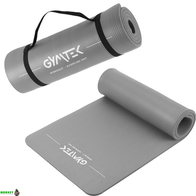 Килимок (мат) для фітнесу та йоги Gymtek NBR 1,5см сірий